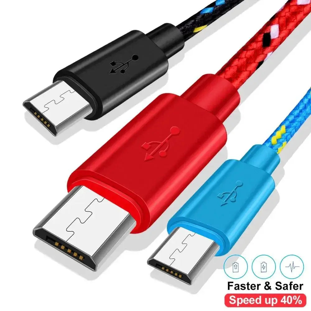 High Speed Nylon Braided Micro USB Cable Fast Charge Sync