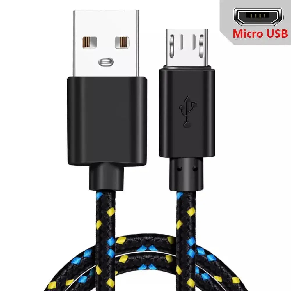 High Speed Nylon Braided Micro USB Cable Fast Charge Sync