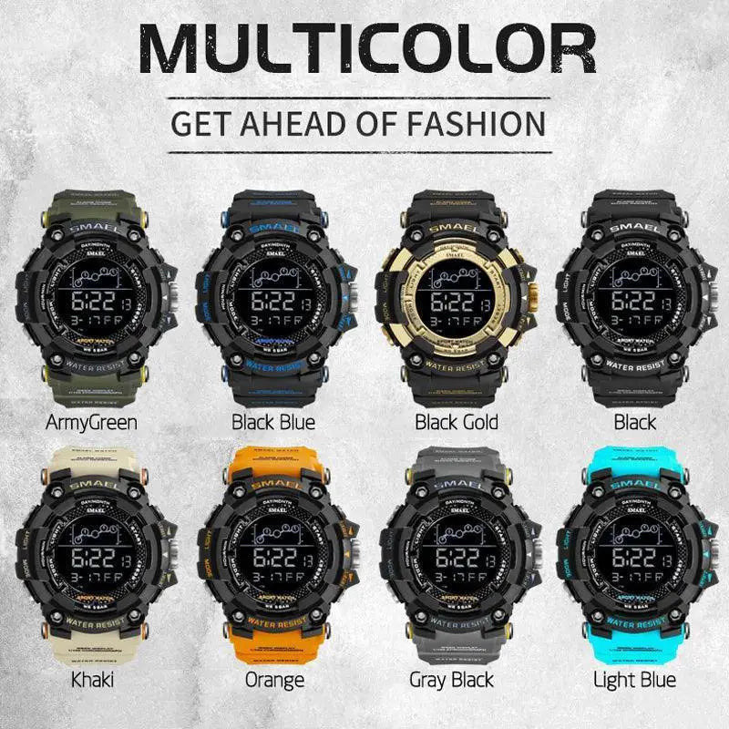 SMAEL Army LED Sports Watch for Active Men Military Style