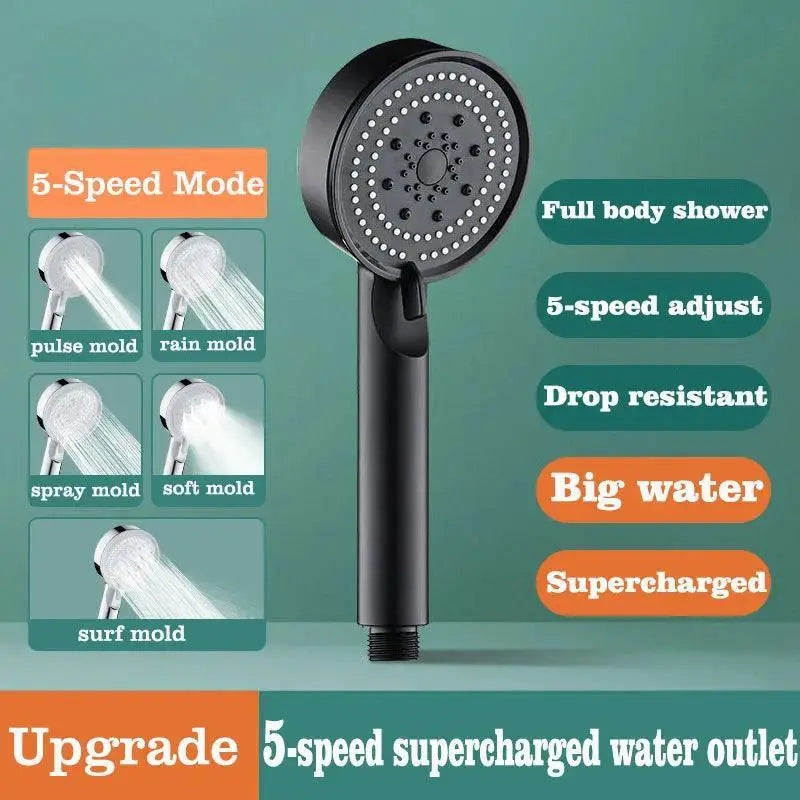 High Pressure Shower Head With Five Adjustable Modes
