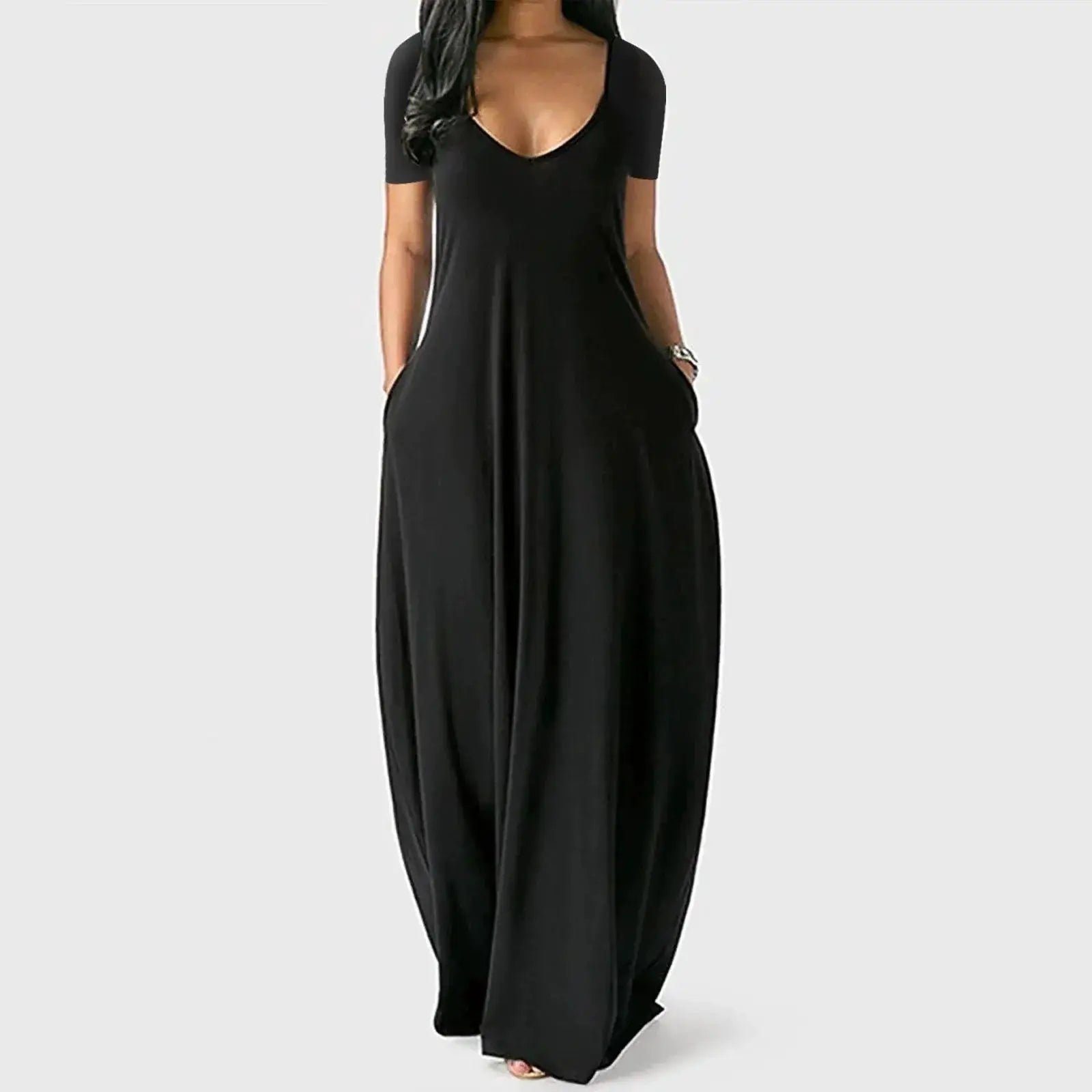 Deep V Sundress Stylish Summer Party Attire Elegant Design