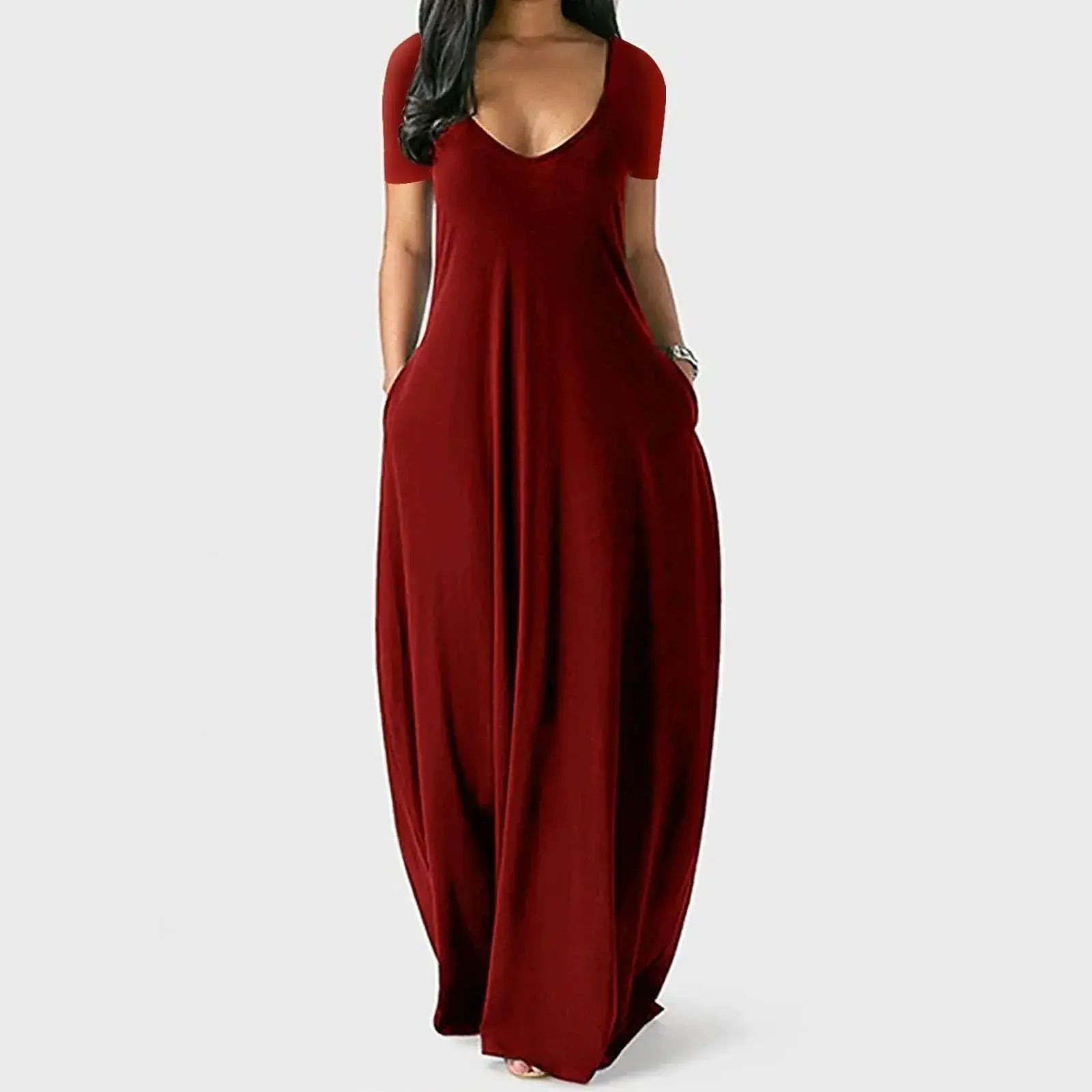 Deep V Sundress Stylish Summer Party Attire Elegant Design