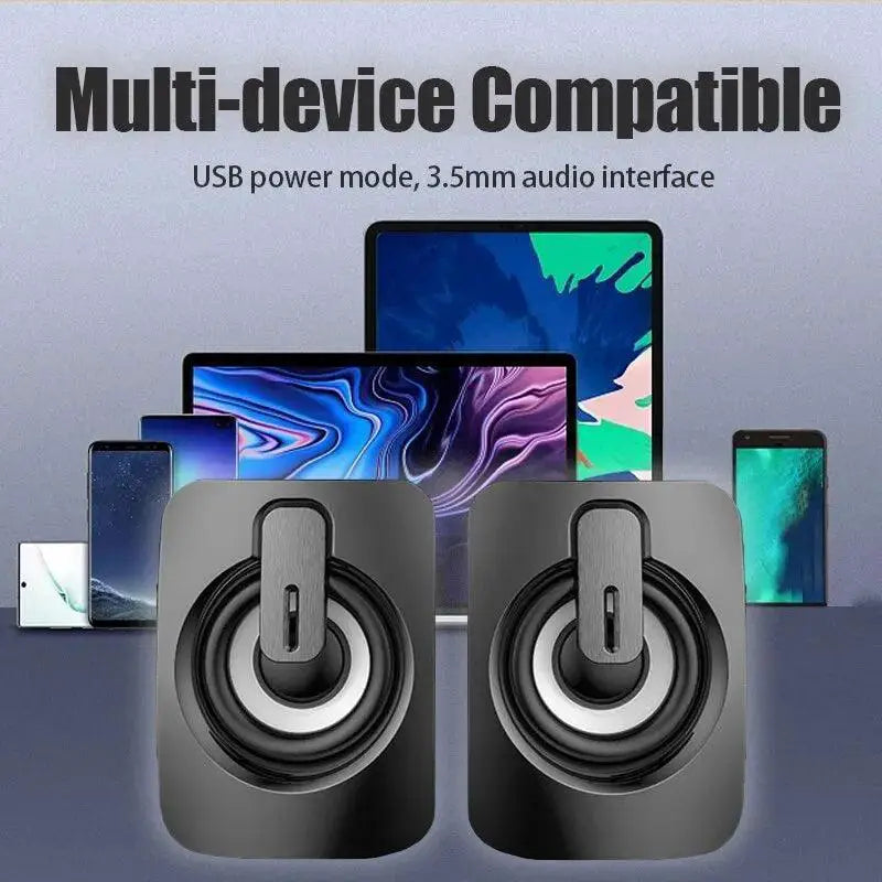 Immersive 3D Surround Speaker With LED Desktop Audio