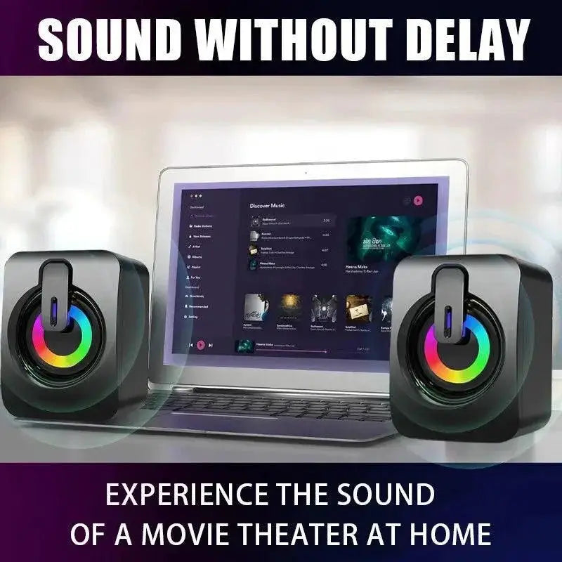 Immersive 3D Surround Speaker With LED Desktop Audio