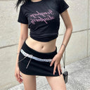 Chic Lace Up High Waist Skirt Y2K Streetwear Fashion Trend