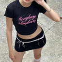 Chic Lace Up High Waist Skirt Y2K Streetwear Fashion Trend