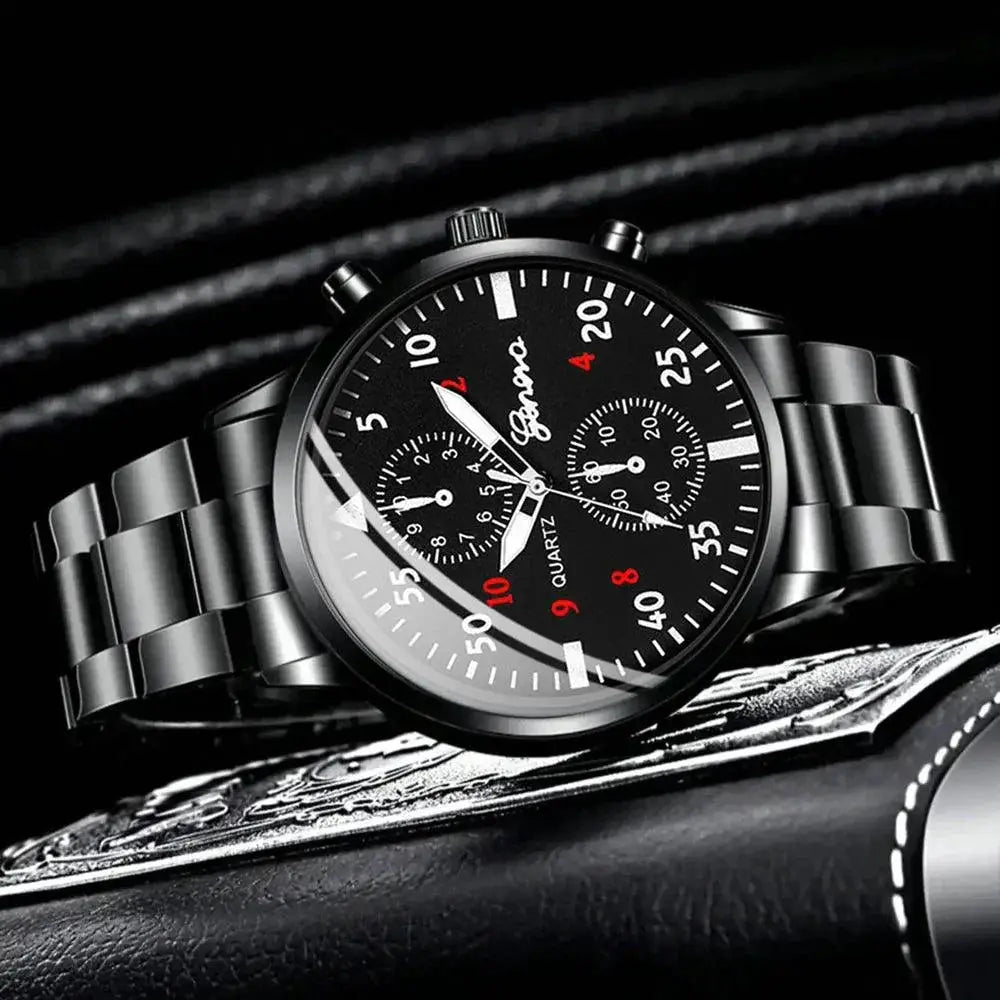 Men's Luxury Hip Hop Watch Set Stylish Timepiece for Gents