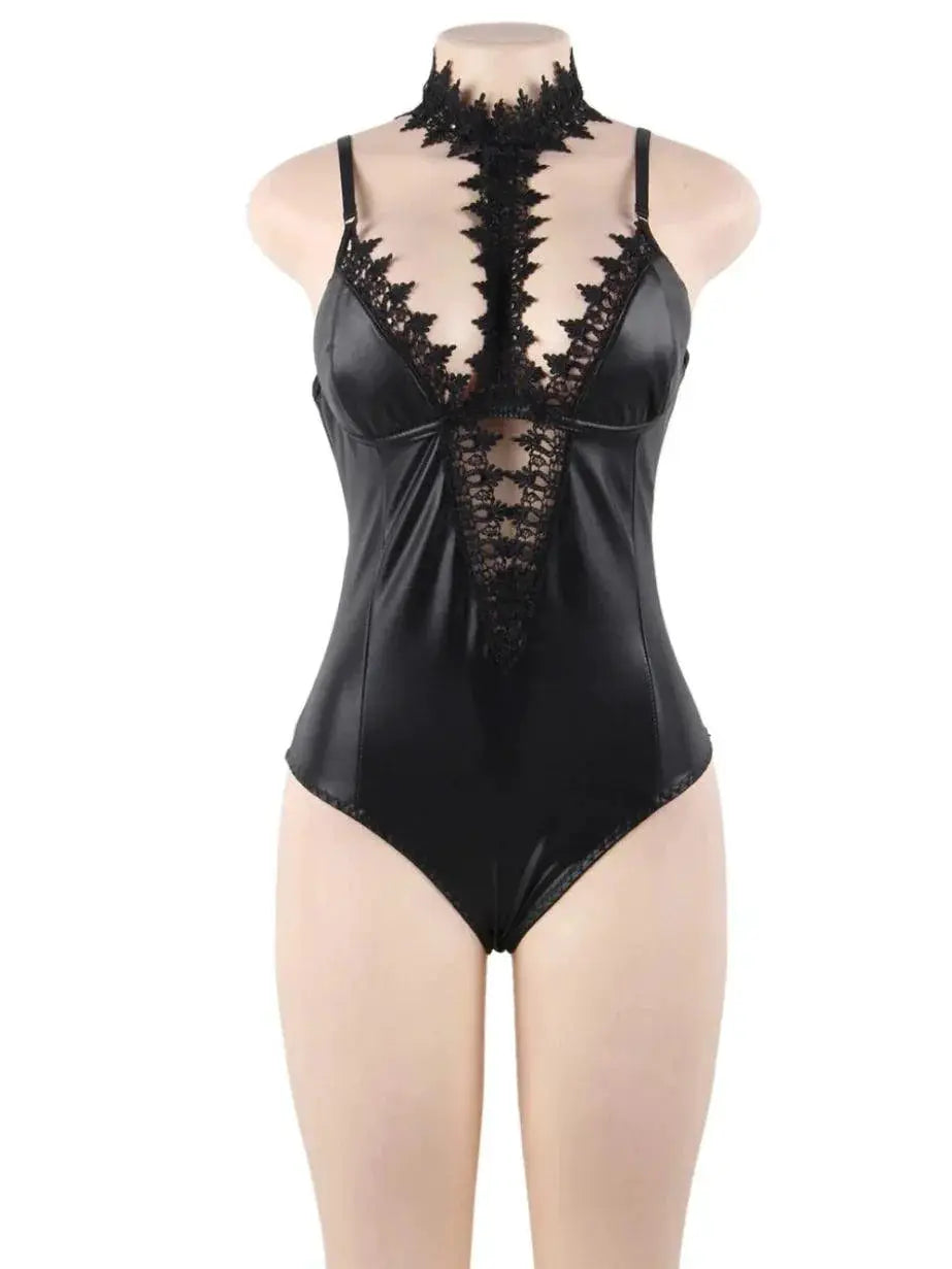 Faux Leather Slip Dress Sensual European Style Comfort