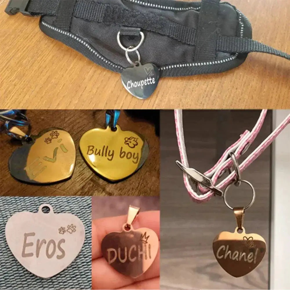 Engraved Pet Necklace Custom Cat And Dog ID Tag Pendant