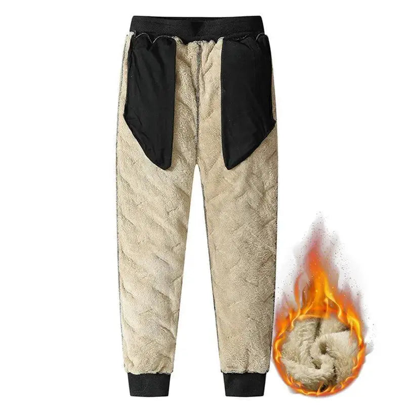 Winter Plush Fleece Mens Thermal Sweatpants Cold Weather