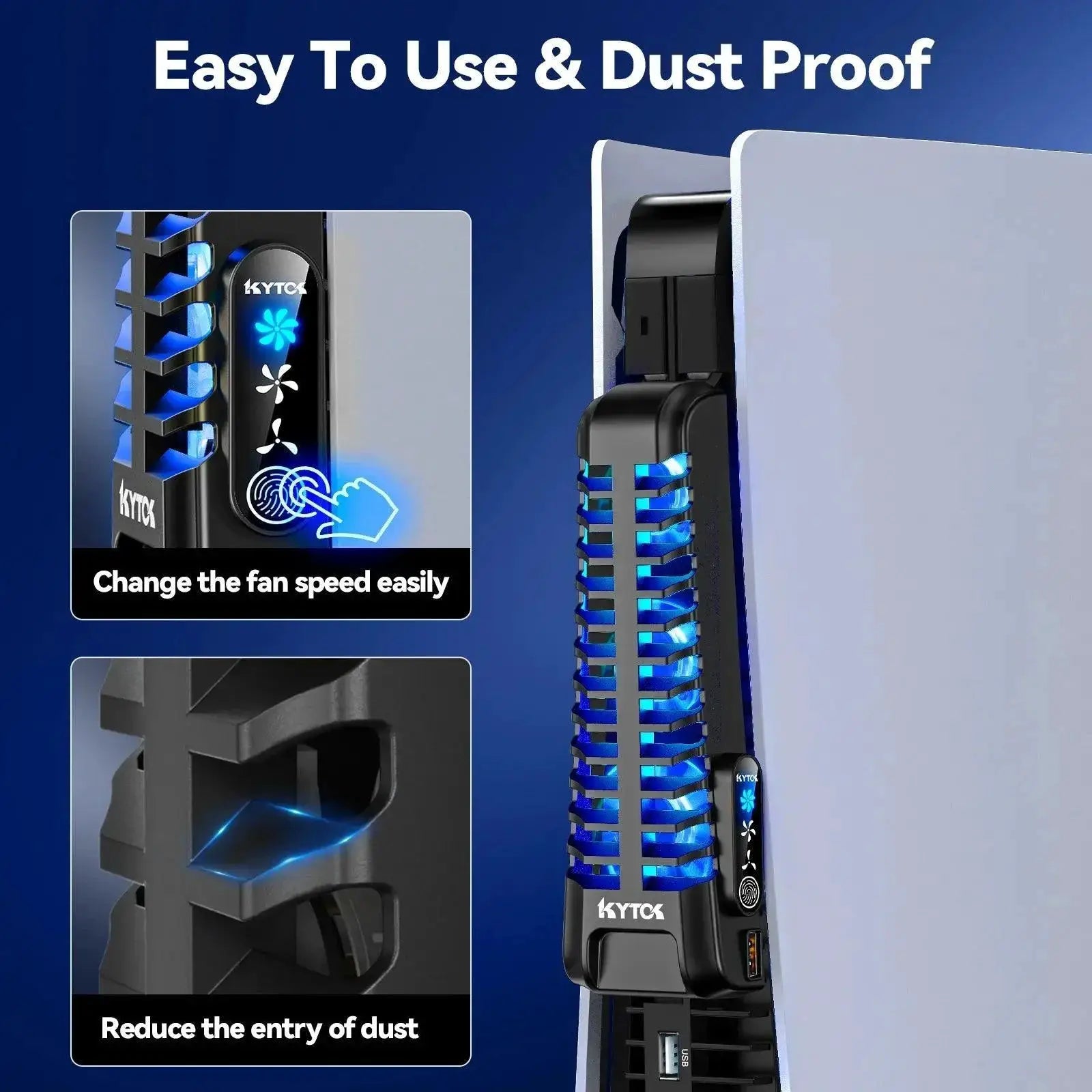PS5 Fan Cooler Deluxe With USB Hub And LED Light For Gaming