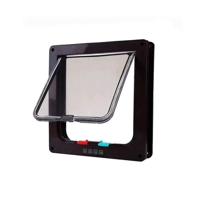 Dog Cat Flap Door 4 Way Security Lock Small Pet Gate Kit