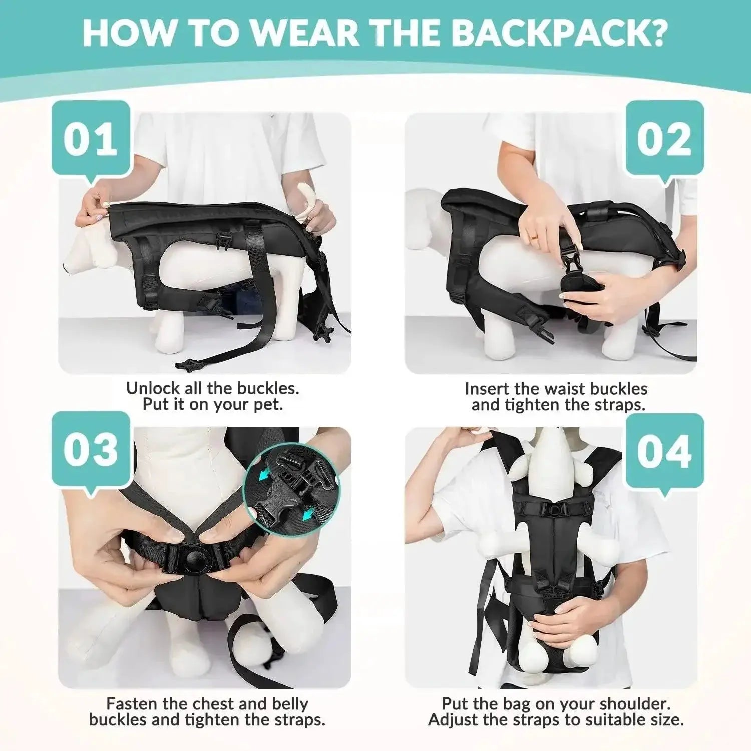 PawsitivePack Dog Backpack Carrier Travel Bag For Pets