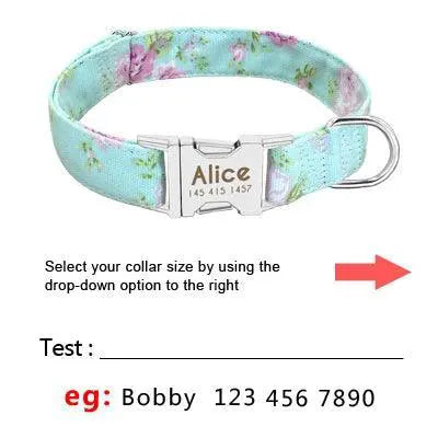 Personalized Nylon Dog Tag Collar Engraved Nameplate