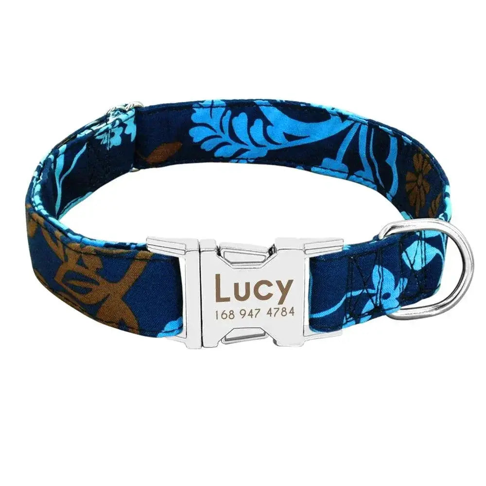 Personalized Nylon Dog Tag Collar Engraved Nameplate