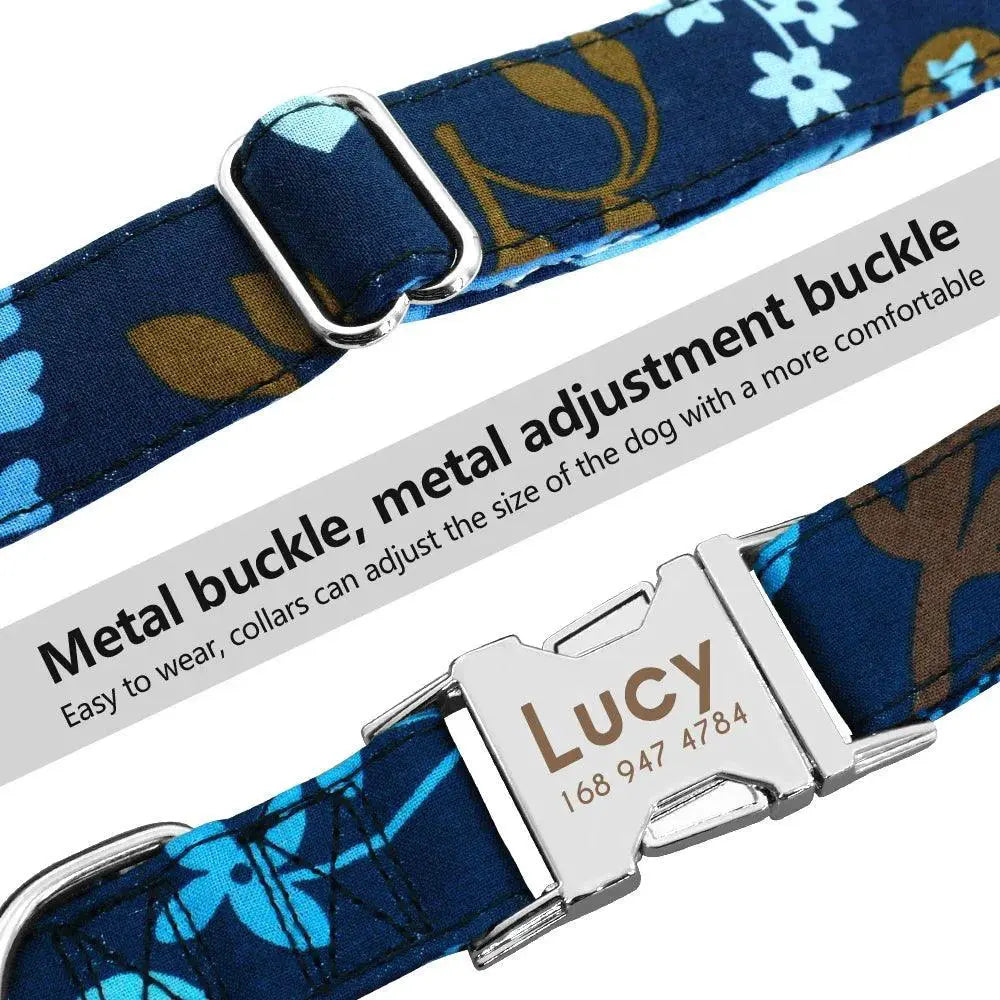 Personalized Nylon Dog Tag Collar Engraved Nameplate