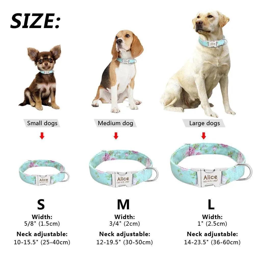 Personalized Nylon Dog Tag Collar Engraved Nameplate