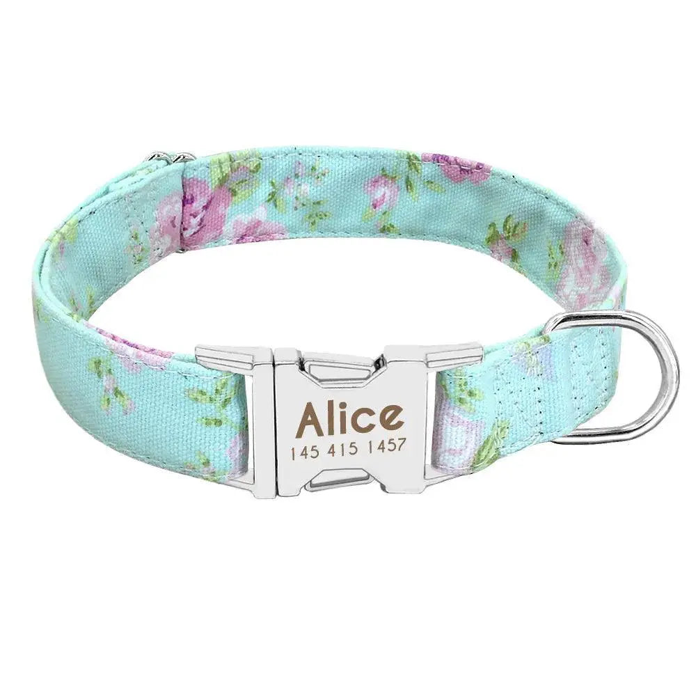 Personalized Nylon Dog Tag Collar Engraved Nameplate