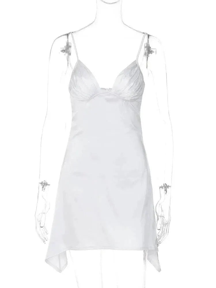 Sexy V Neck Tube Top Short Skirt Backless Dress Autumn 2023