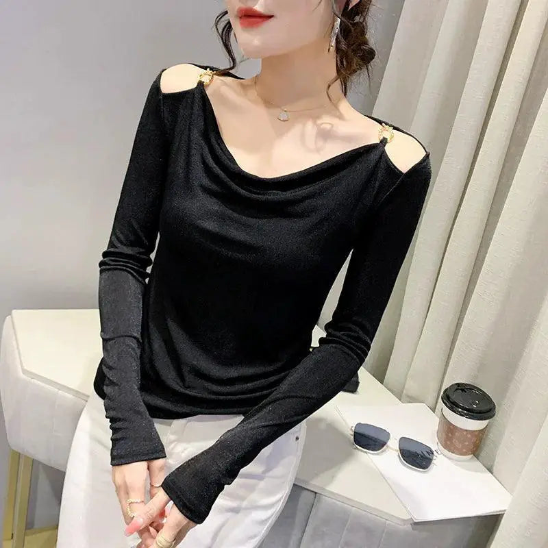 Spring Chic Off The Shoulder Shirt Trendy Womens Essential