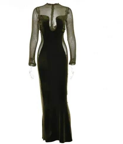 Velvet Open Chest Dress Elegantly Chic For Parties