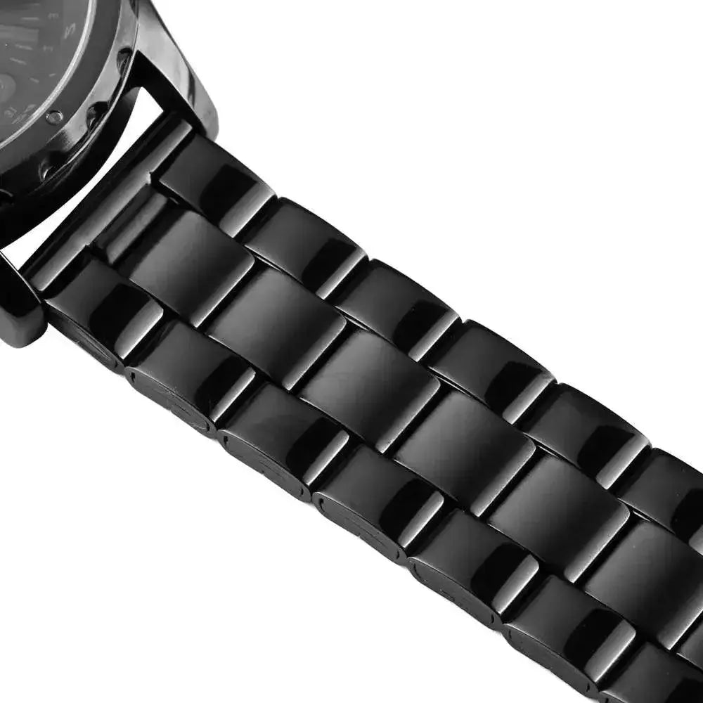 SKMEI Black Steel Quartz Watch Elegant Waterproof Timepiece