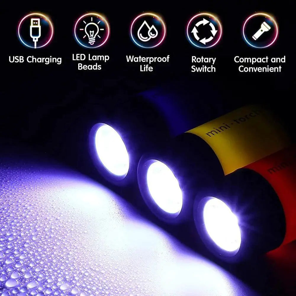 Stonego Mini USB Rechargeable LED Keychain Flashlight