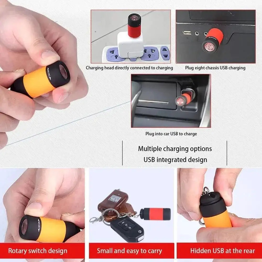 Stonego Mini USB Rechargeable LED Keychain Flashlight