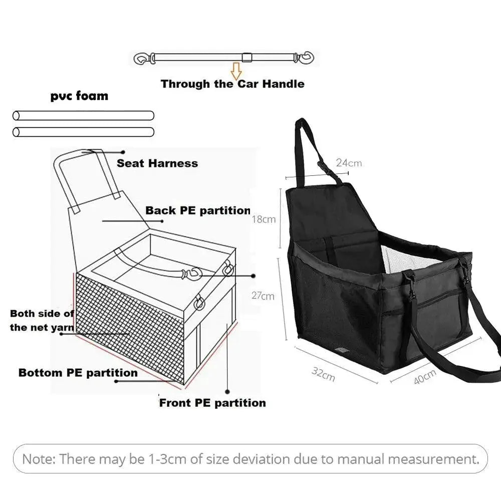 PawGuard Pet Carrier Seat Cover Waterproof Hammock Bag
