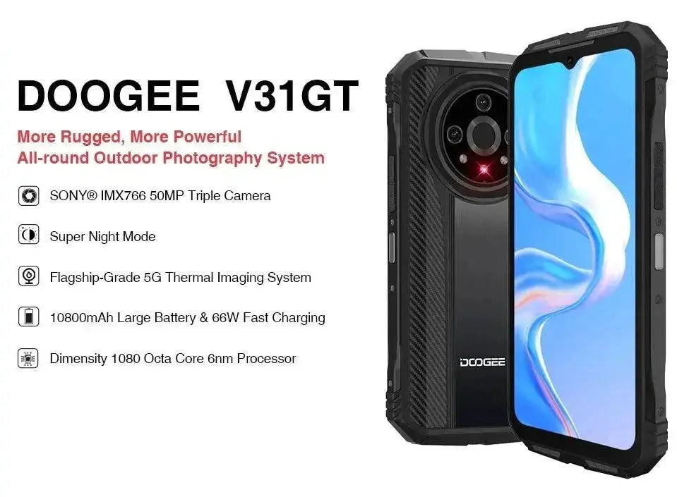 Doogee V31GT 6.58 Inch FHD 5G Smartphone Thermal Imaging