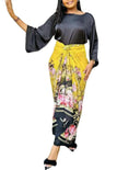 Elegant Plus Size Print Set Fashion Ensemble Long Dress