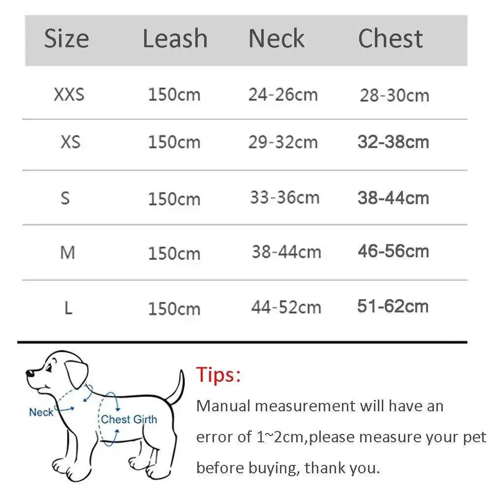 Adjustable Small Breed Dog Harness Set Reflective Vest
