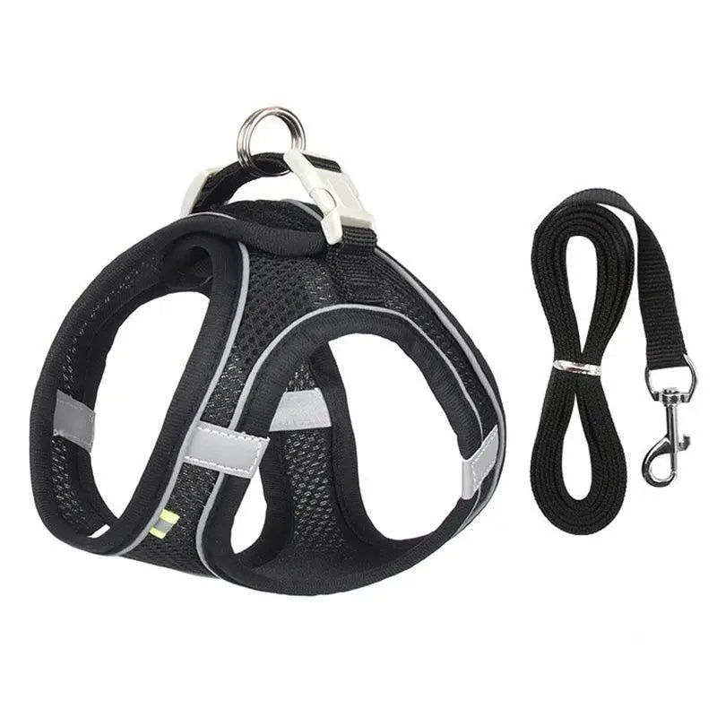 Adjustable Small Breed Dog Harness Set Reflective Vest