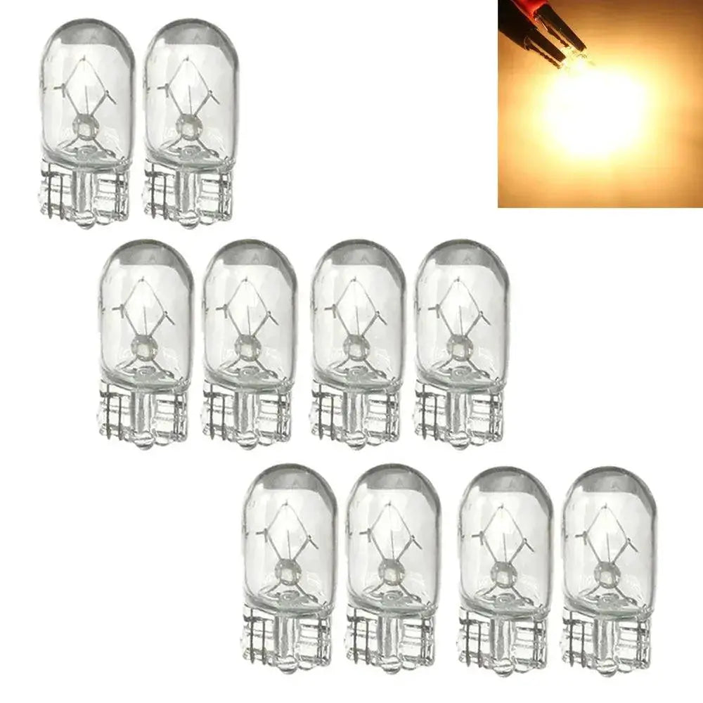 10 Pack T10 Halogen White Bulbs 12V Car Lamp Kit Upgrade