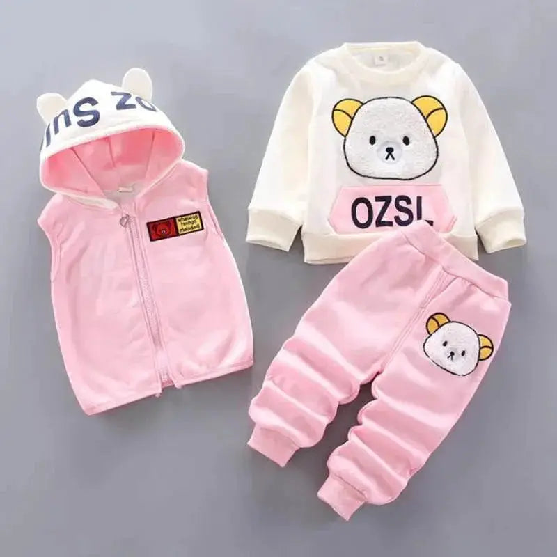 Cozy Fleece Hooded Set For Trendy Toddlers Winter Wear