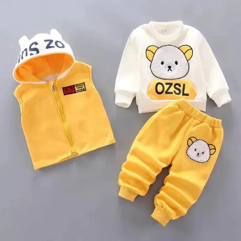 Cozy Fleece Hooded Set For Trendy Toddlers Winter Wear