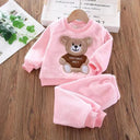 Cozy Fleece Hooded Set For Trendy Toddlers Winter Wear