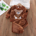 Cozy Fleece Hooded Set For Trendy Toddlers Winter Wear