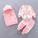 Cozy Fleece Hooded Set For Trendy Toddlers Winter Wear