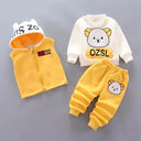 Cozy Fleece Hooded Set For Trendy Toddlers Winter Wear