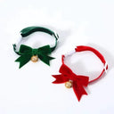 Festive Velvet Pet Collar for Holidays
