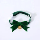 Festive Velvet Pet Collar for Holidays