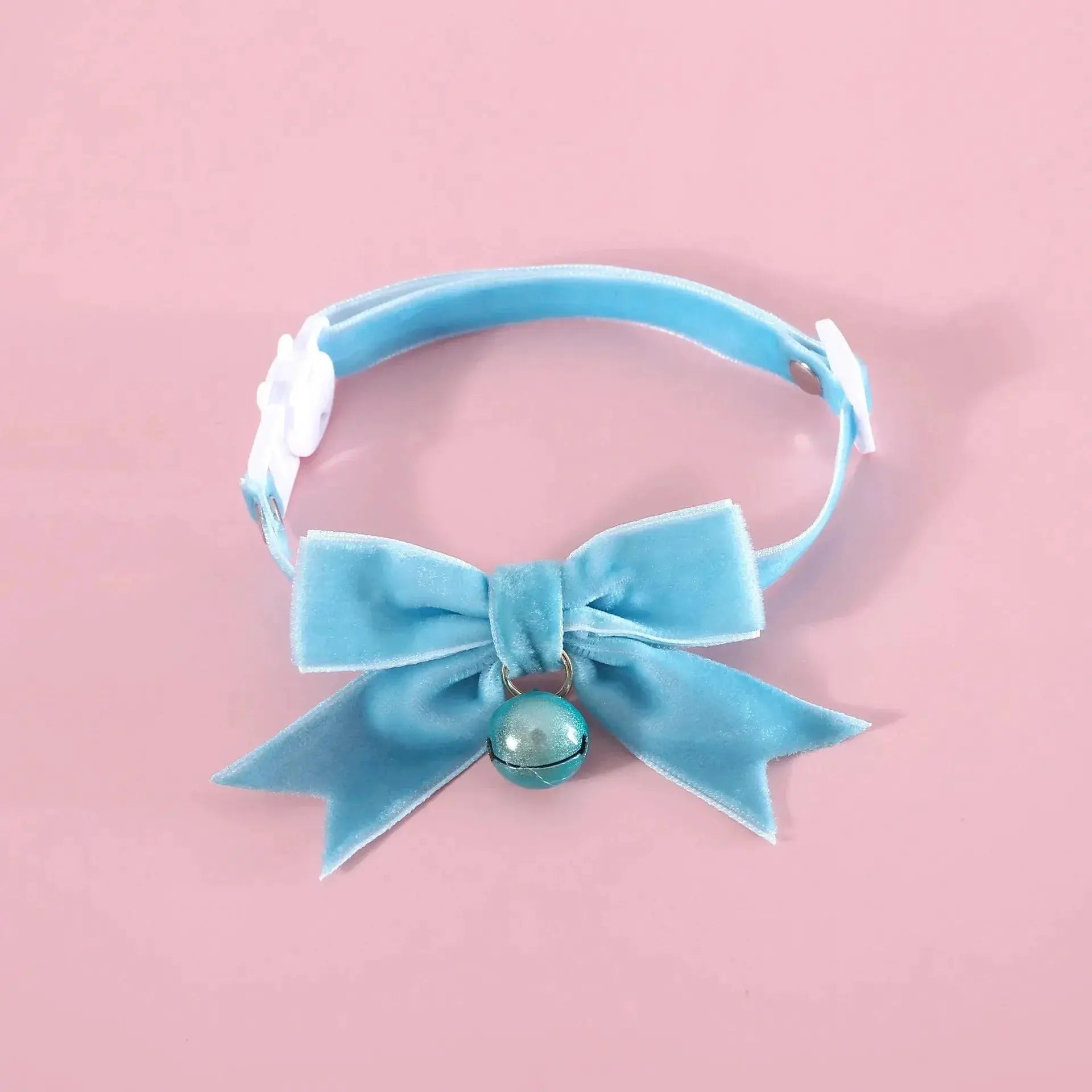 Elegant Velvet Holiday Pet Collar With Bow Tie And Bell