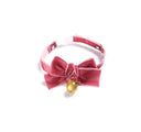 Elegant Velvet Holiday Pet Collar With Bow Tie And Bell