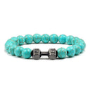 Fitness Charm Bracelet Set Stylish Natural Stone Beads