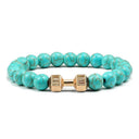 Fitness Charm Bracelet Set Stylish Natural Stone Beads