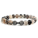 Fitness Charm Bracelet Set Stylish Natural Stone Beads