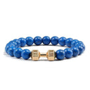Fitness Charm Bracelet Set Stylish Natural Stone Beads