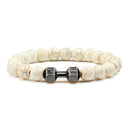 Fitness Charm Bracelet Set Stylish Natural Stone Beads