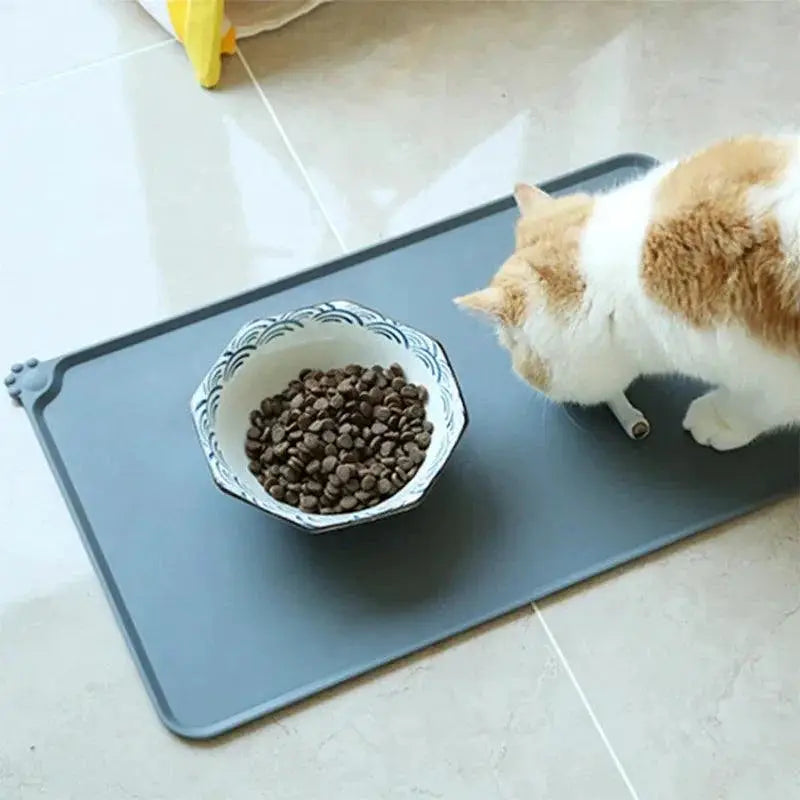 Pet Cat Bowl Mat Silicone Nonstick Waterproof Feeding Pad